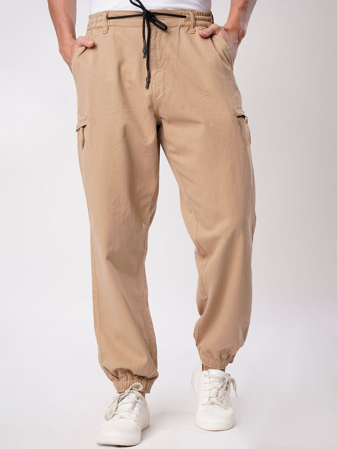 IVOC Men Mid Rise Relax Fit Cargos Jogger Trousers
