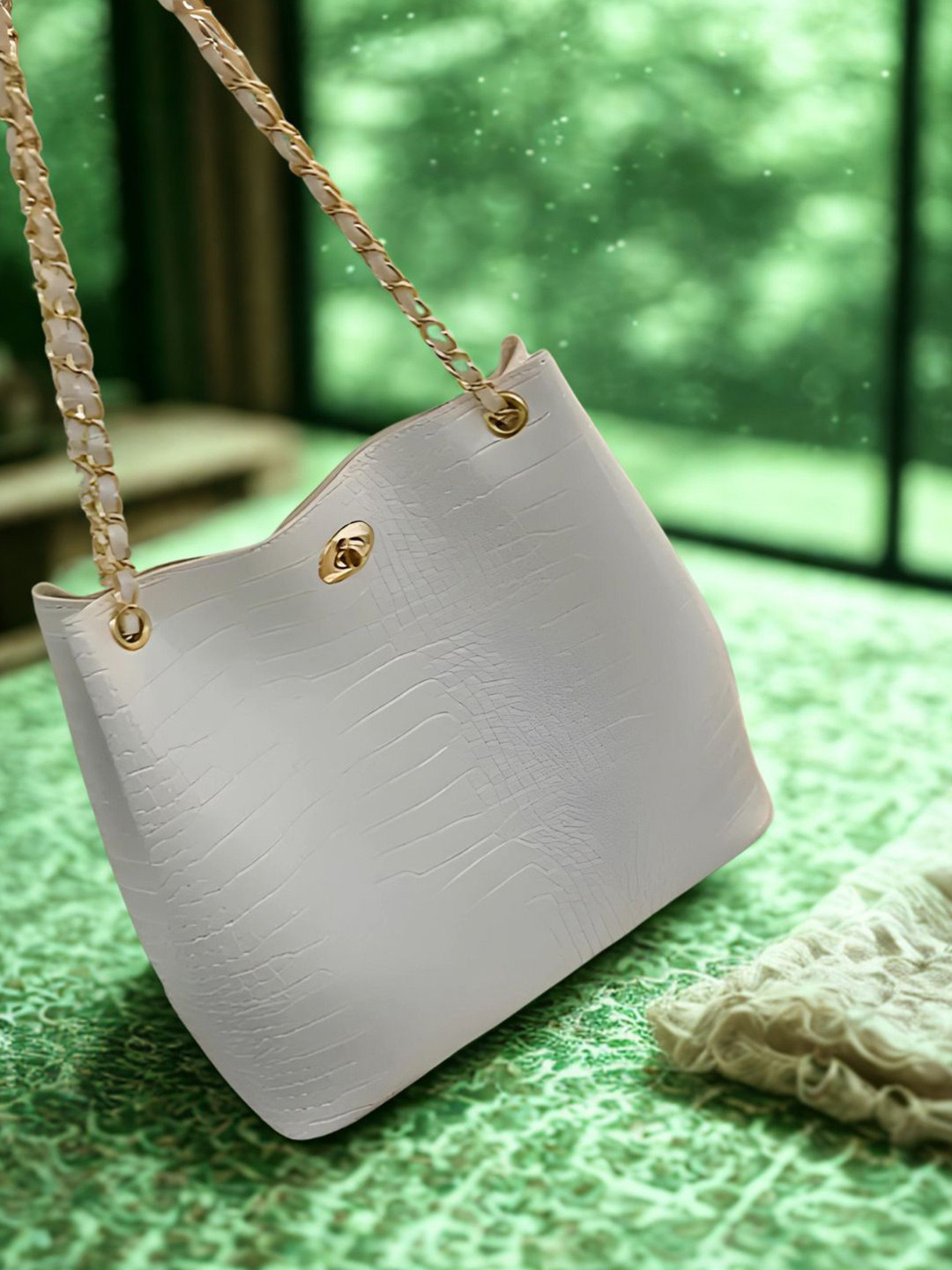 LIKE STYLE Textured PU Shoulder Bag