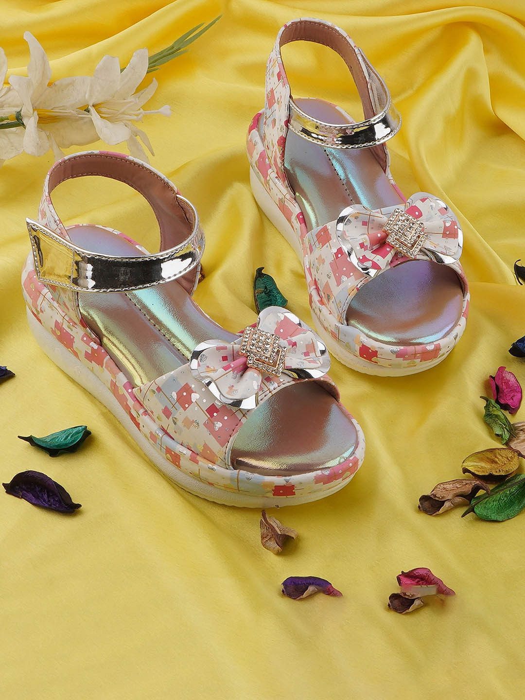 LMG Lifestyle Girls Embellished Wedge Sandals