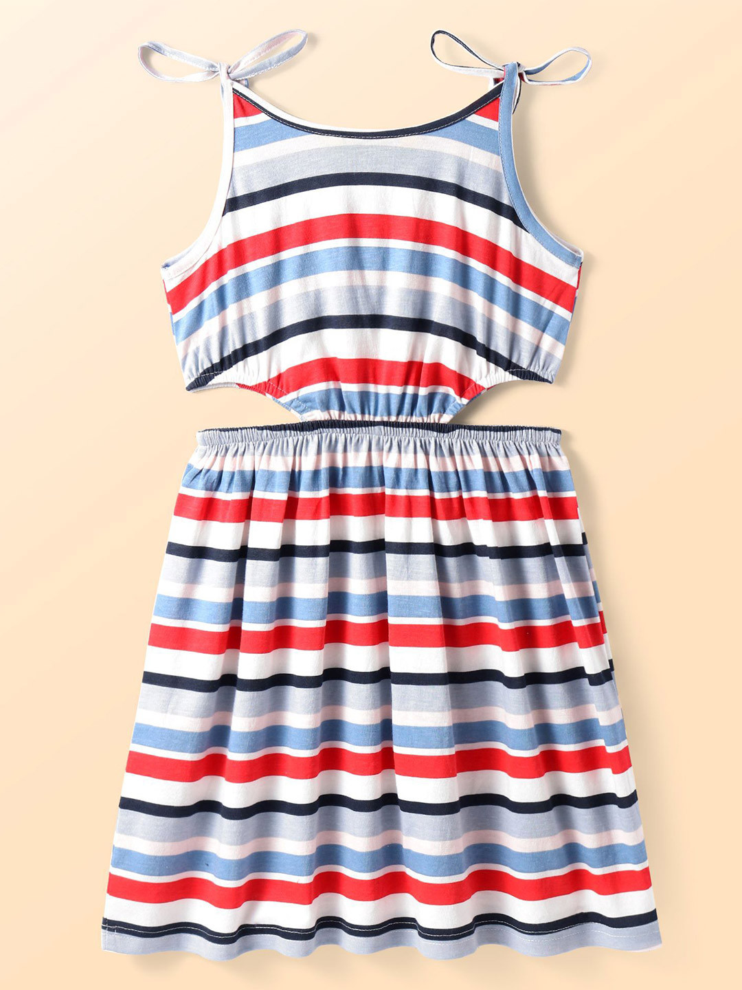 Tiara Girl's Cotton Sleeveless Waist Peep Dress