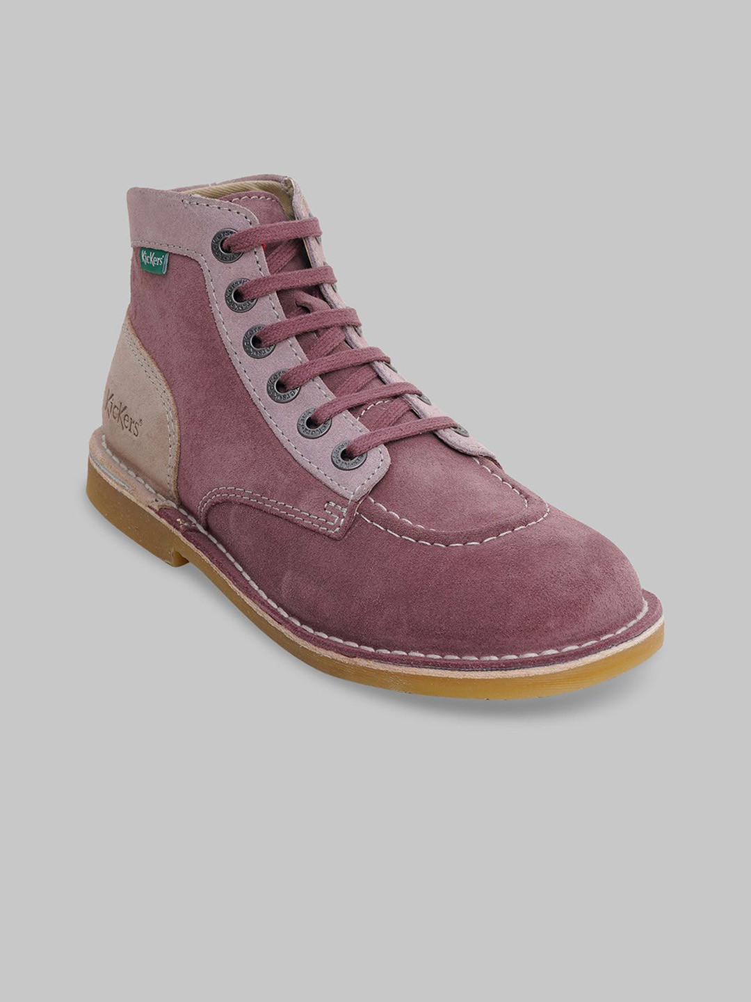 Kickers Women Leather Flatform Heeled Boots