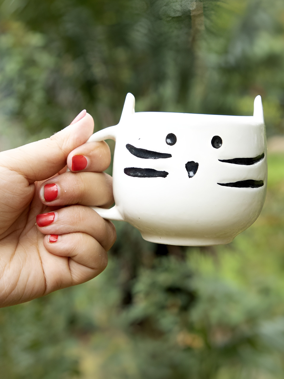 THE WHITE SPACE LIVING Be My Valentine Love Theme White Conversational Ceramic Handcrafted 2 Piece Mugs-180ml