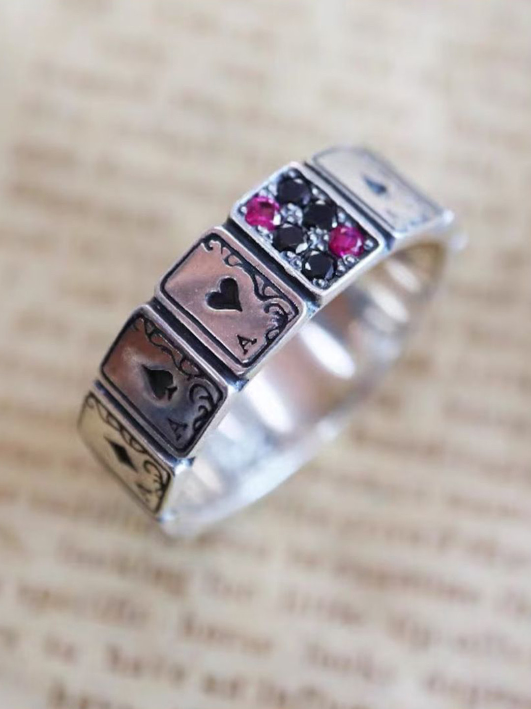 SALTY Fortunes Card Stylish Adjustable Finger Ring