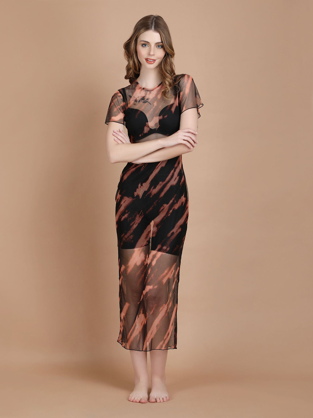 WOMAN IN YOU Tropical California Resort Wear Beach Net Dress