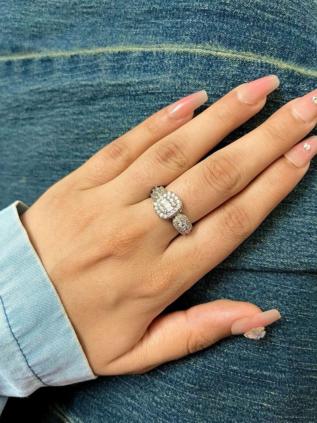 SUBHAGALANKAR The Moondew Silver Plated Stone Studded Adjustable Ring