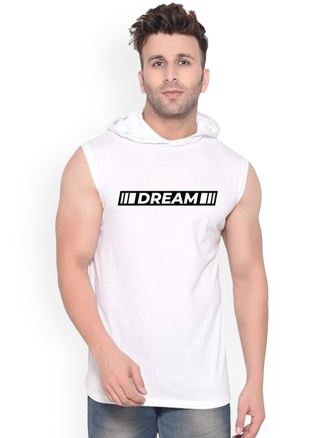 Fashnobic Dream Printed Innerwear Gym Vest K_Print-245_gym_vest White M