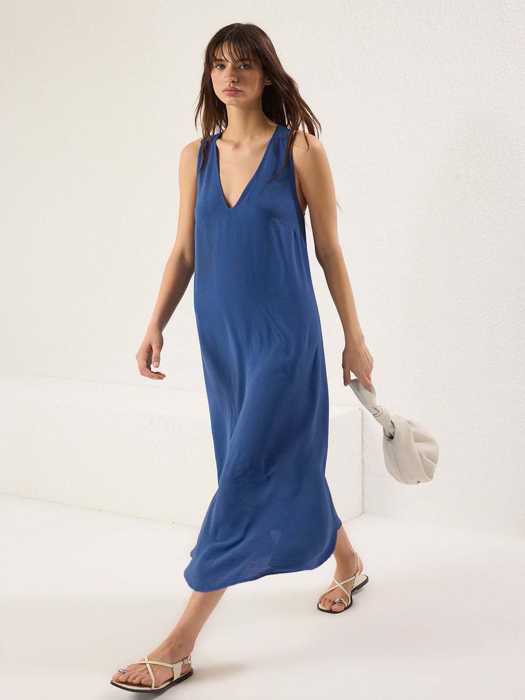 Trendyol Indigo A-Line Maxi Dress