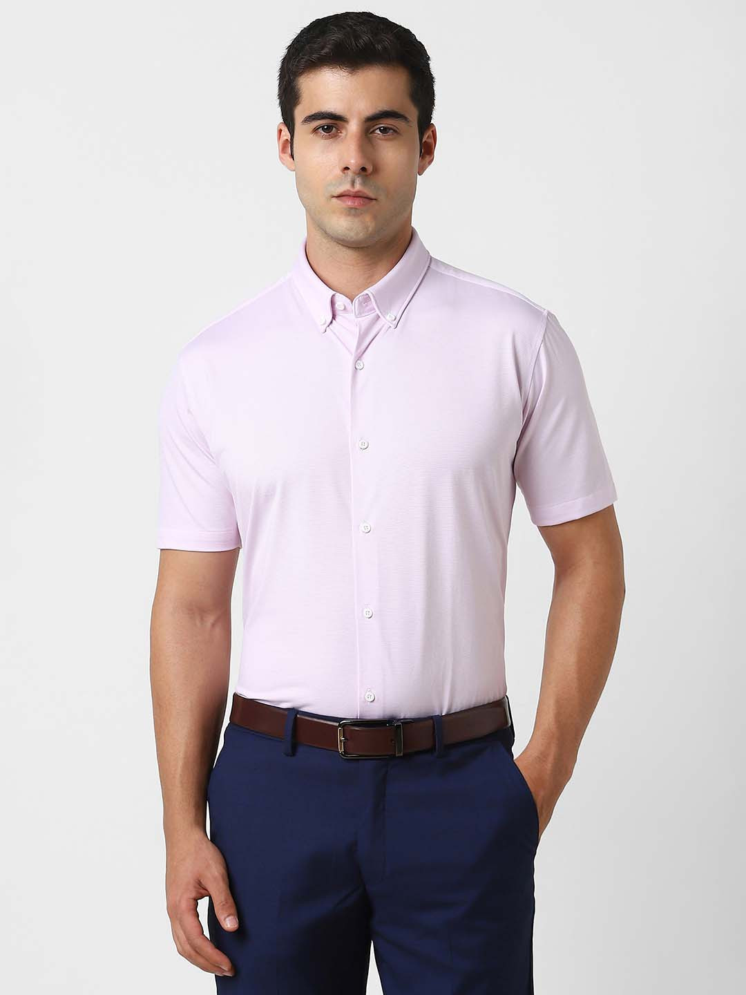 Van Heusen Striped Half Sleeves Slim Fit Formal Shirt