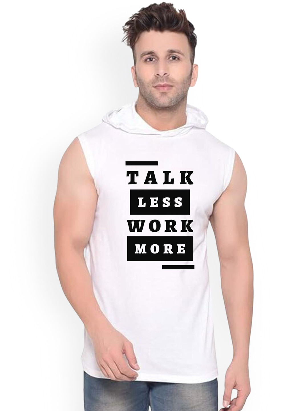 Fashnobic Talk Less Printed Innerwear Gym Vest  K_Print-277_gym_vest White M