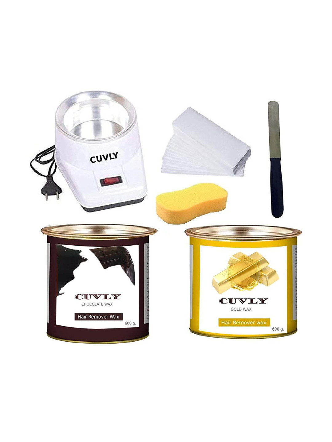 CUVLY Set Of 6 Gold & Chocolate Wax With Application Kit - 550 g Each