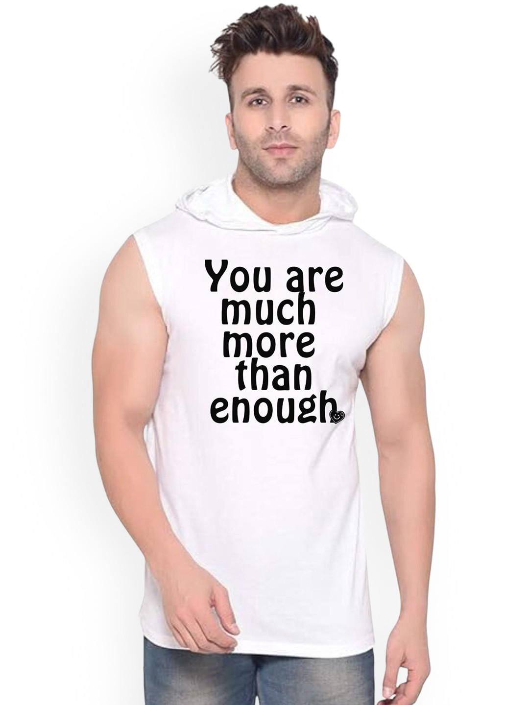 Fashnobic You Are Much More Printed Innerwear Gym Vest  K_Print-239_gym_vest White M