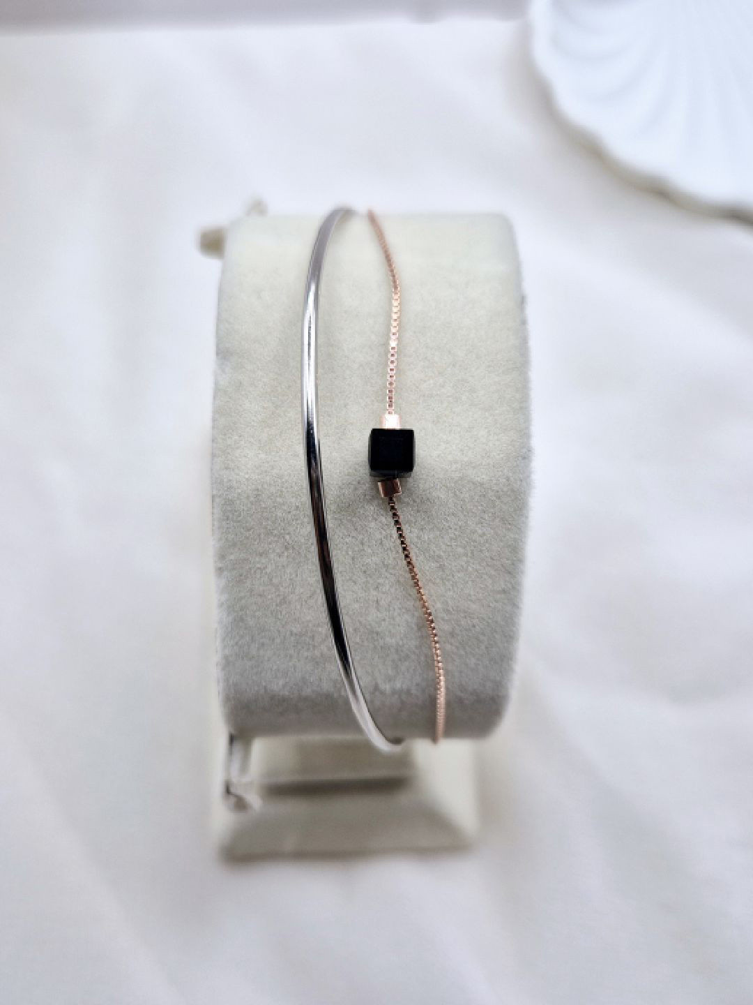 Kinavah Silver-Plated Bead Cuff Bracelet