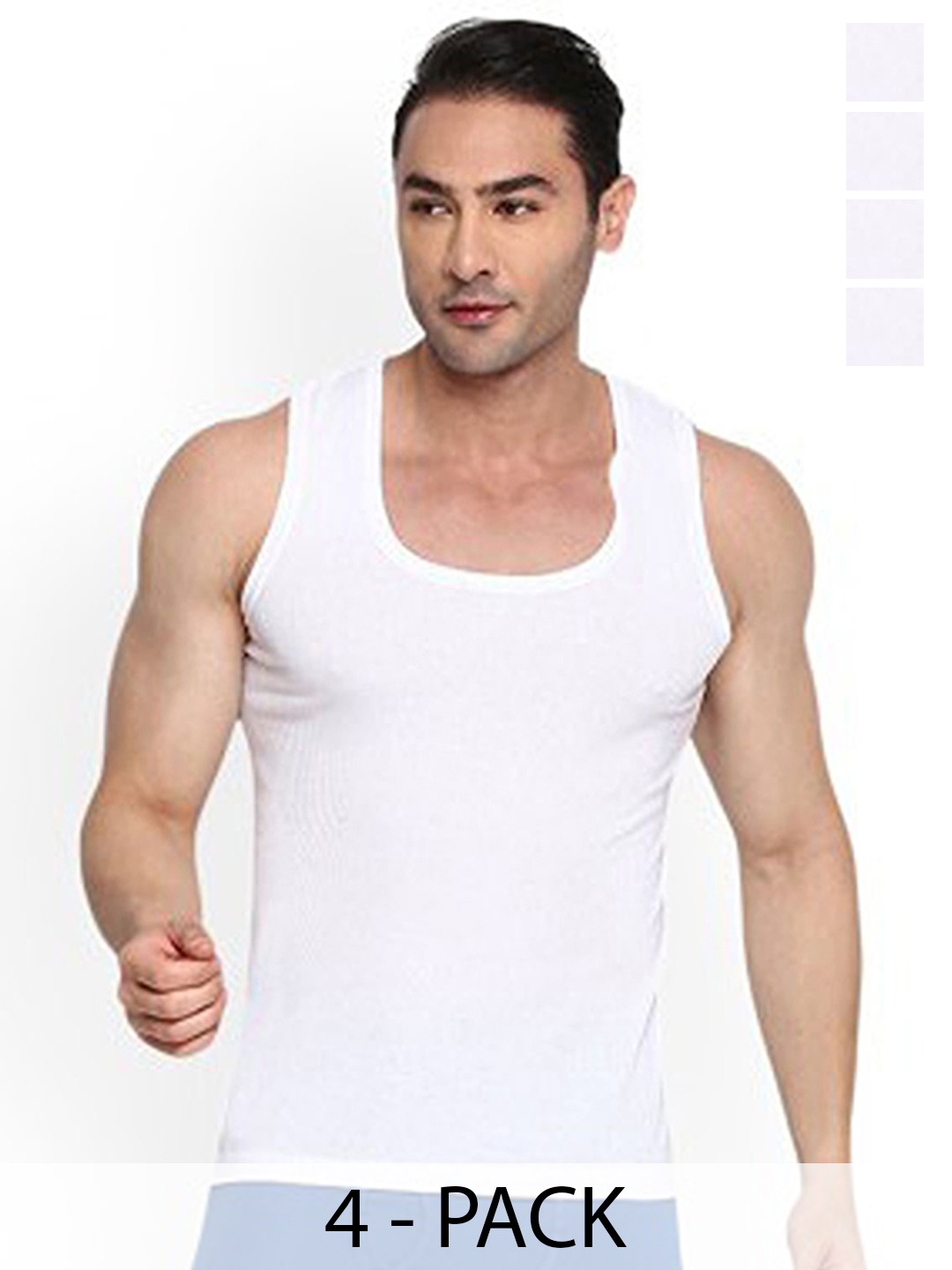 CAVENDERS Pack Of 4 Pure Cotton Innerwear Vests soft White Premium quality Dno-v355st
