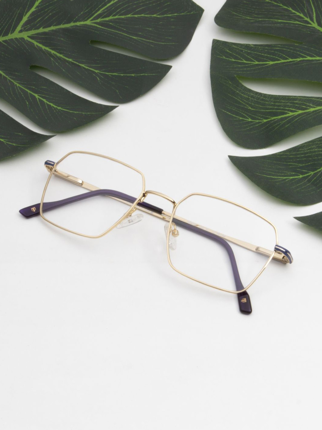 Ted Smith Unisex Metal Square Gold Full Rim Frames
