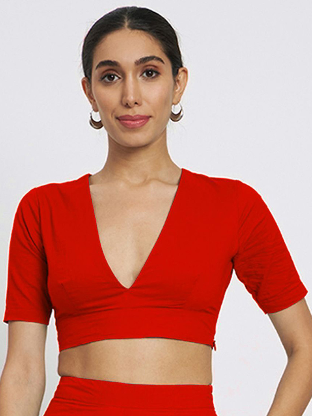 Thevasa Everyday Divine Depth V Neck Half Sleeves Saree Blouse