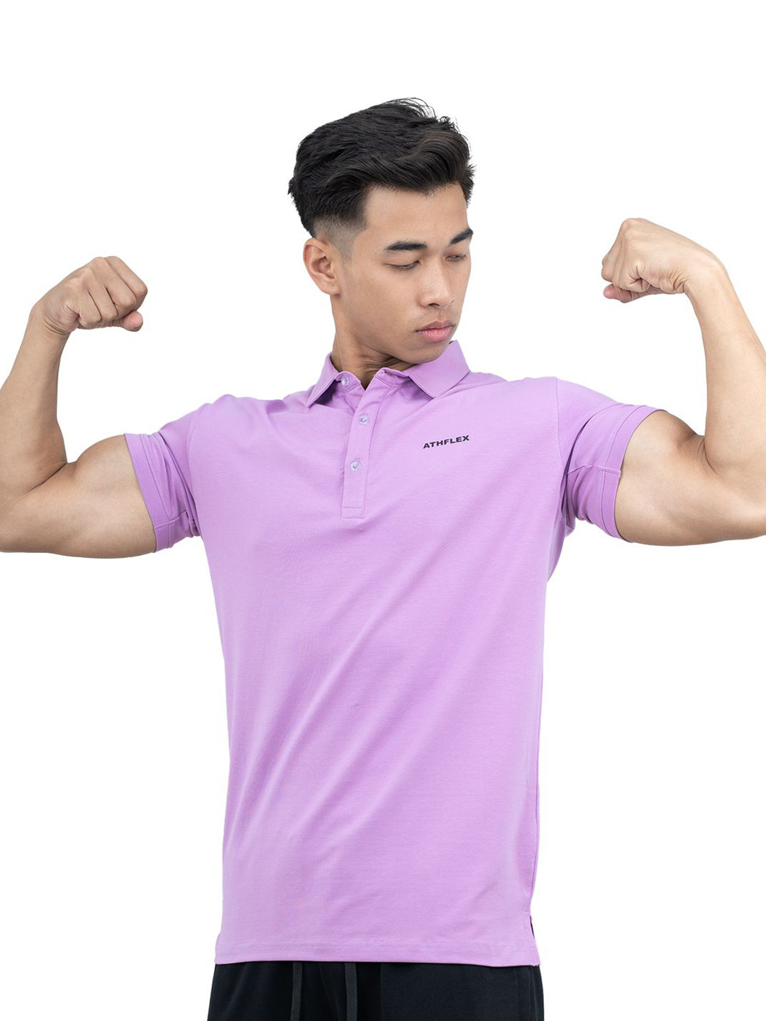 Athflex Flex Within Polo Collar Slim Fit Natty Cotton T-Shirt