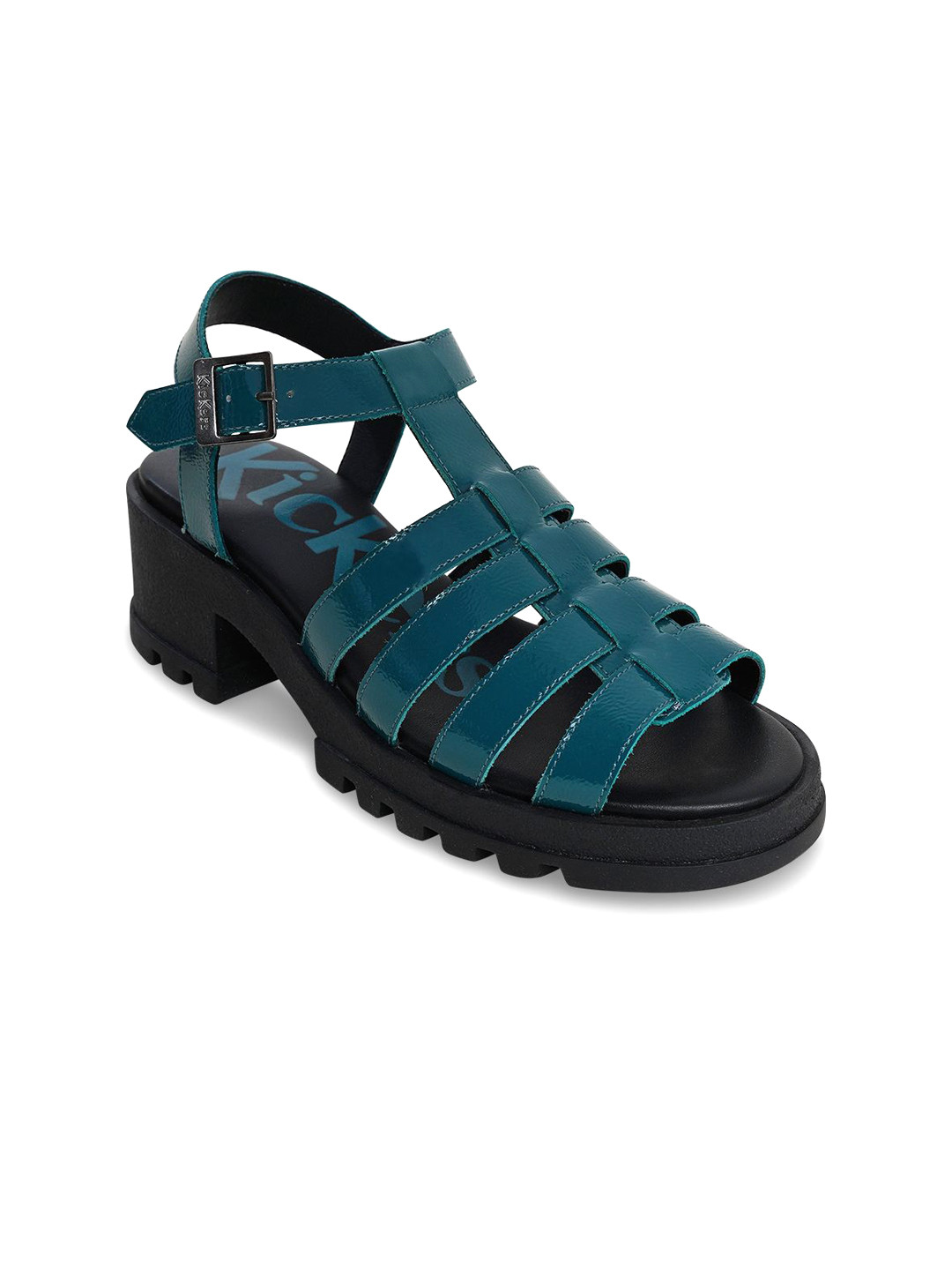 Kickers Leather Platform Sandals with Buckles