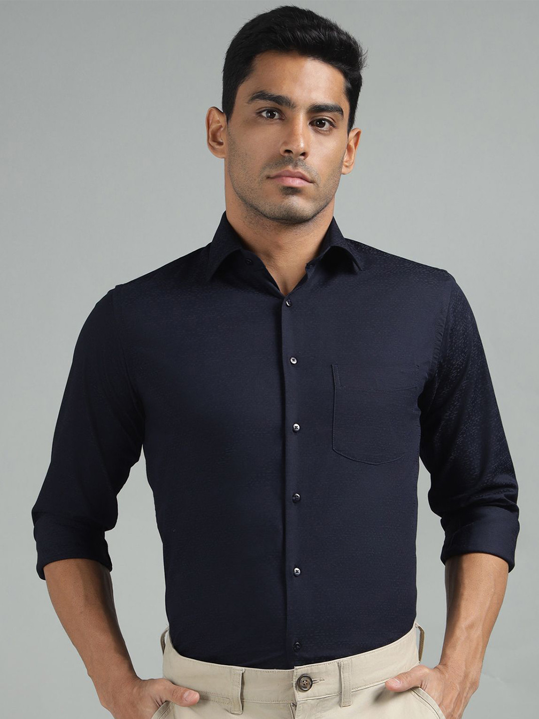 Richlook Classic Textured Tailored Fit Formal Shirt