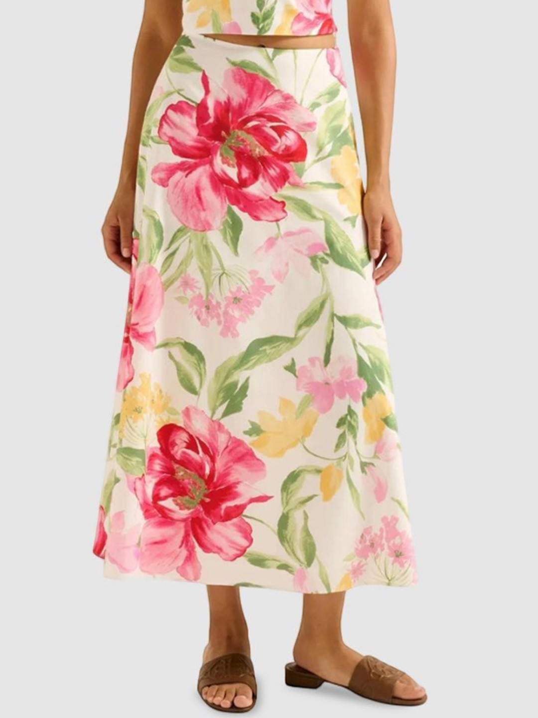 Forever New Talia Printed Pure Cotton A-Line Midi Skirt