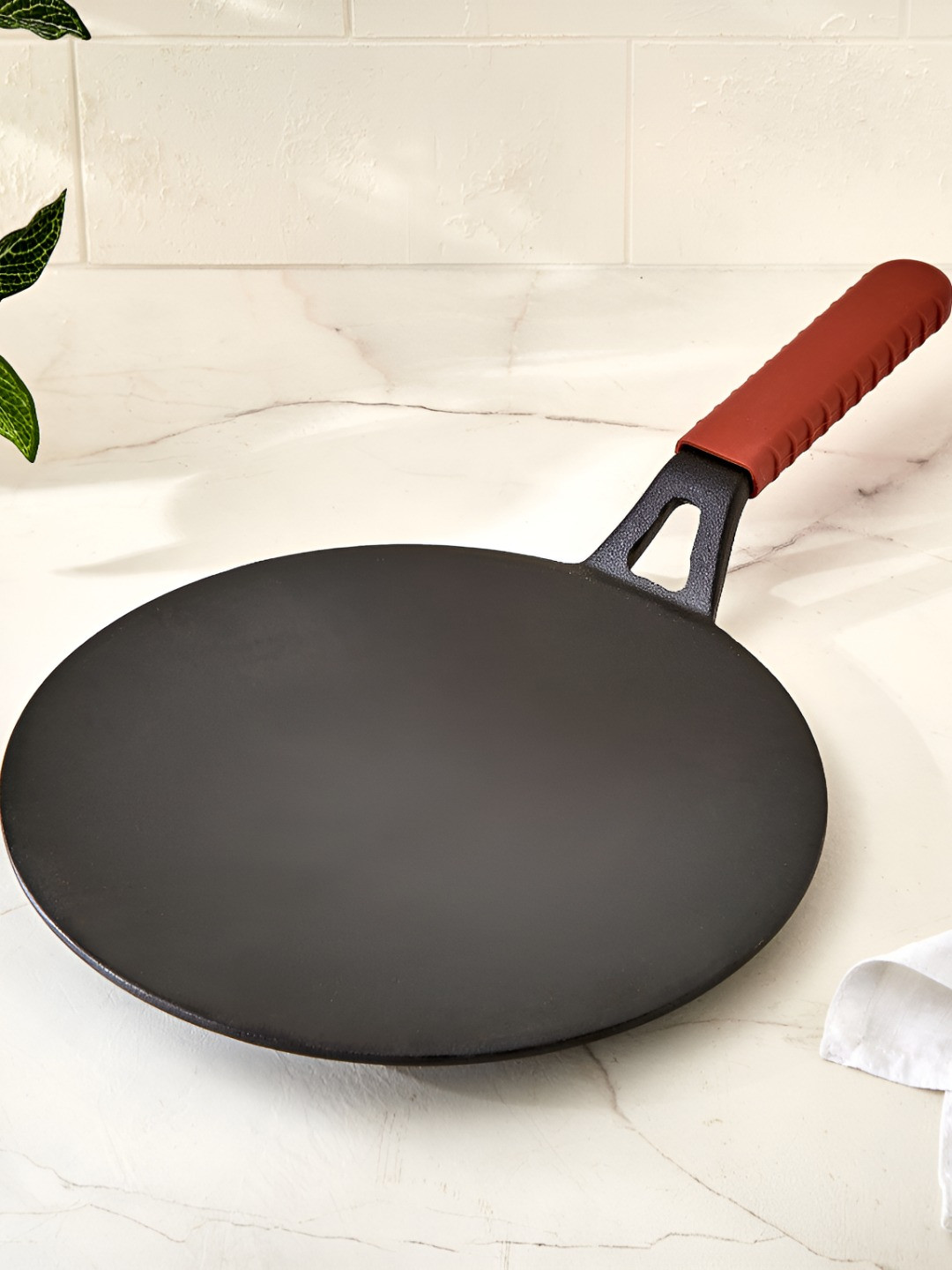 Home Centre Terra Tales Sally Black Easy to Clean Cast Iron Concave Tawa