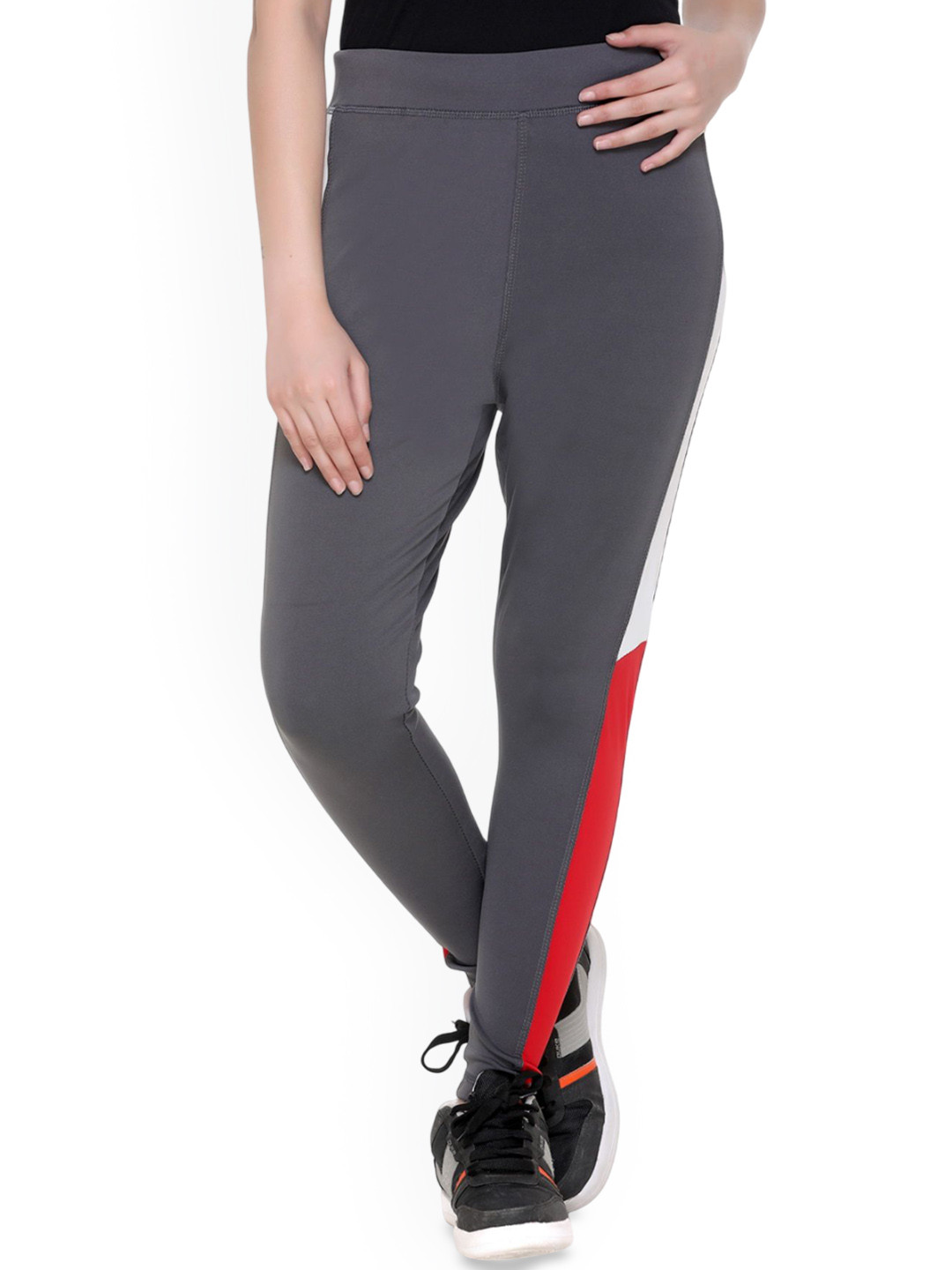 WOOL 4U Colourblocked Smart-Fit Ankle-Length Stretchable Tights