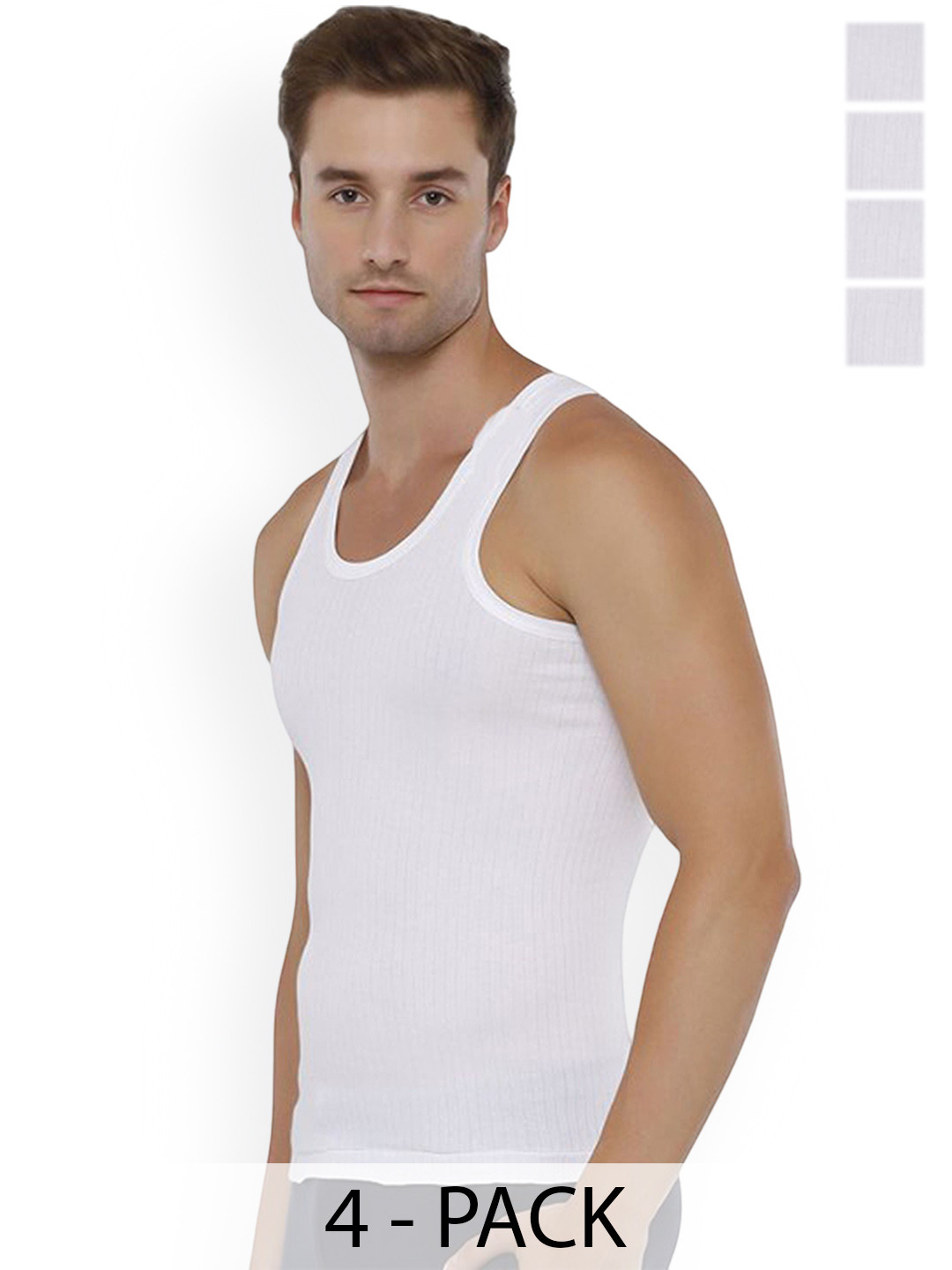 CAVENDERS Pack Of 3 Cotton Basic Vests soft White Premium quality Dno-v235st