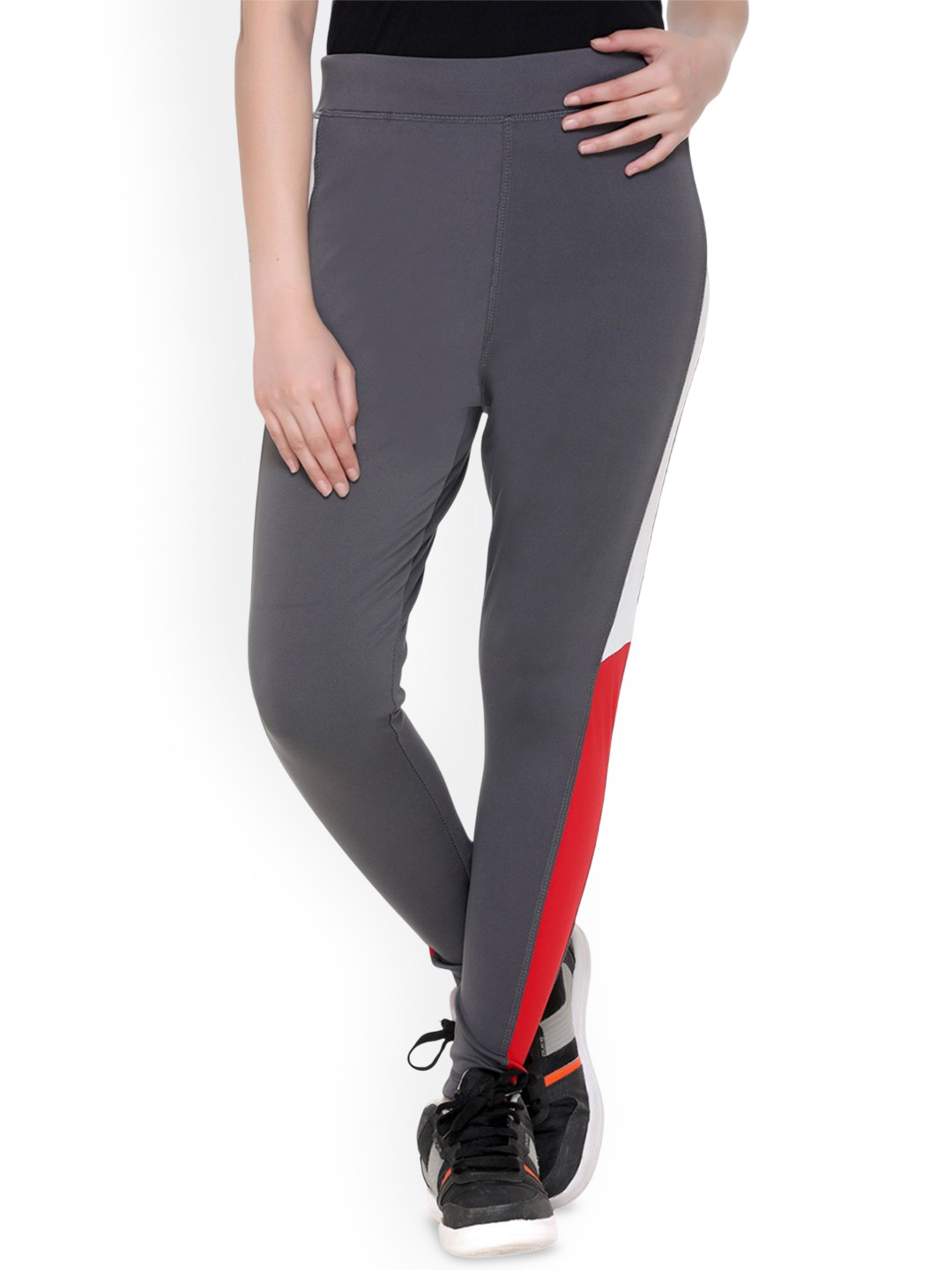 WOOL 4U Colourblocked Smart-Fit Ankle-Length Stretchable Tights