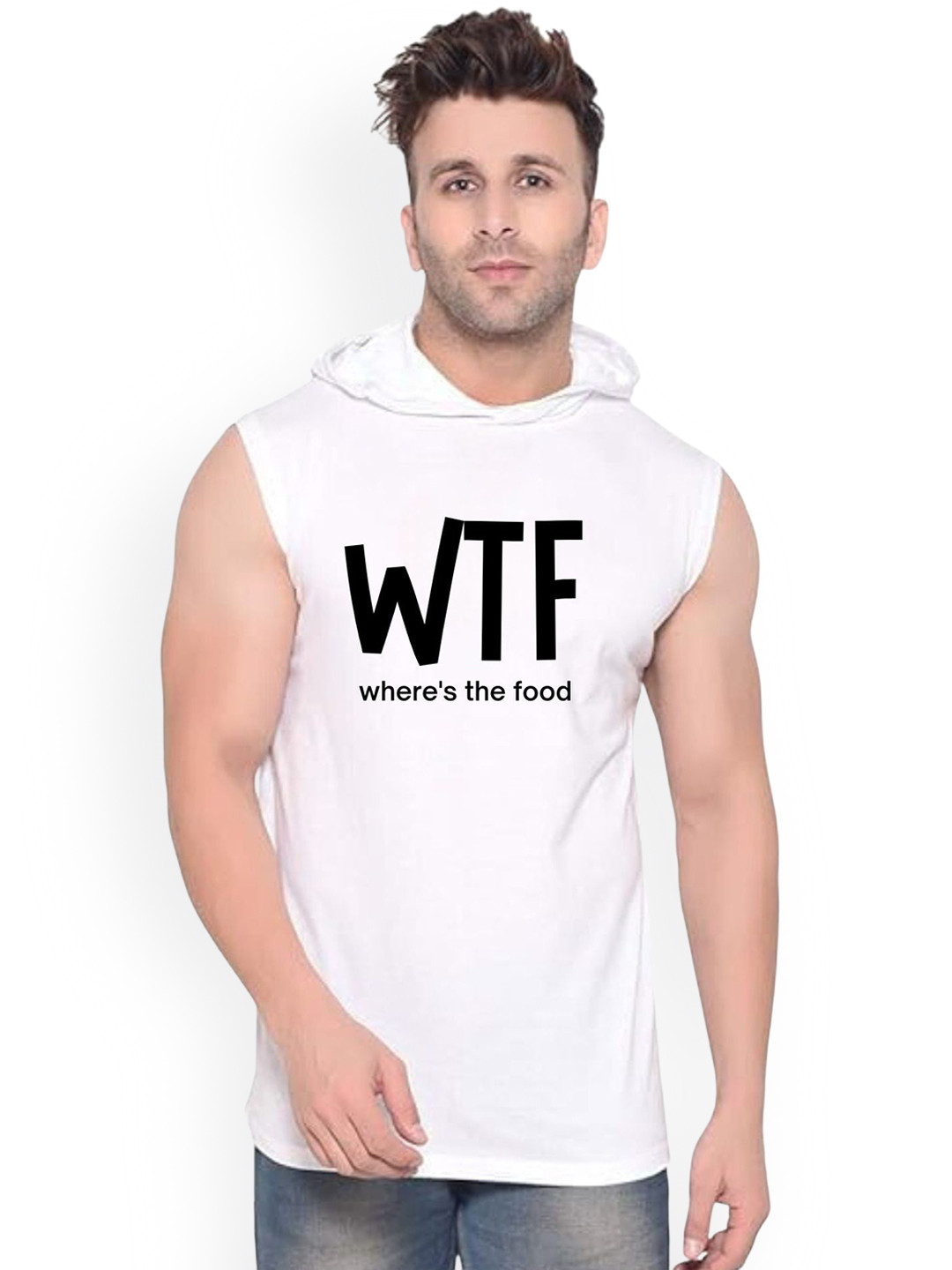 Fashnobic Men WTF Printed Gym Vest
