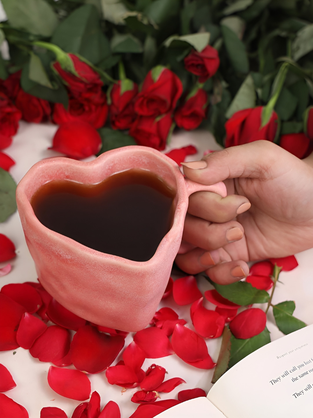 THE WHITE SPACE LIVING Pink Textured Ceramic Handcrafted Mug-250ml