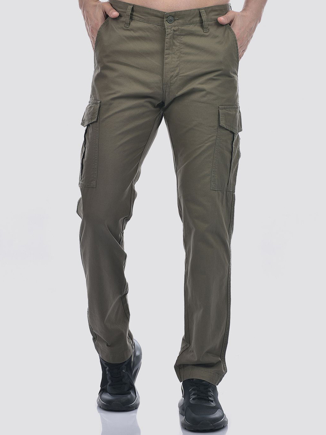 Numero Uno Men Regular Fit Mid-Rise Flat-Front Cargos Trousers