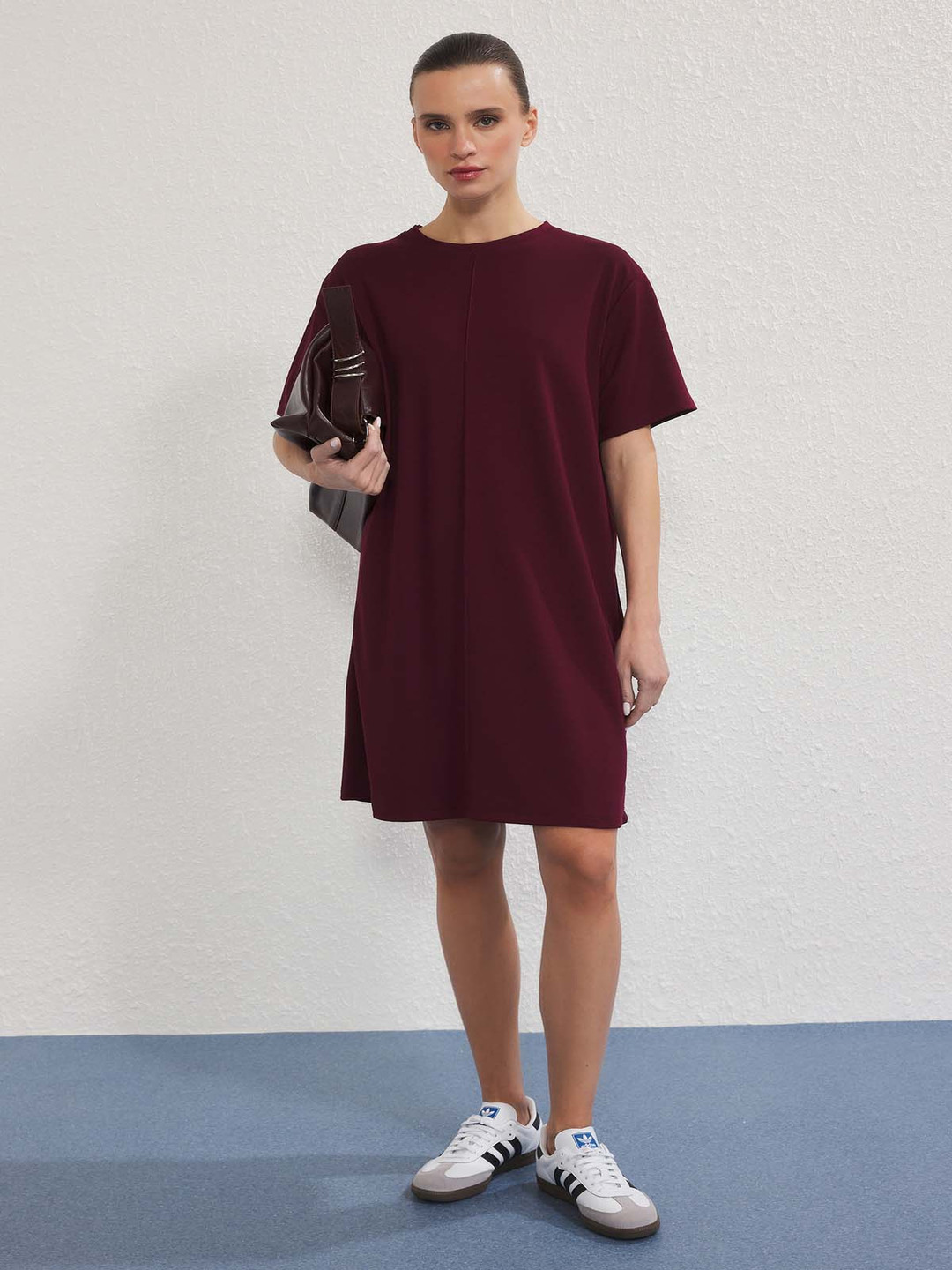 Trendyol Women Round Neck Solid Shift Dress