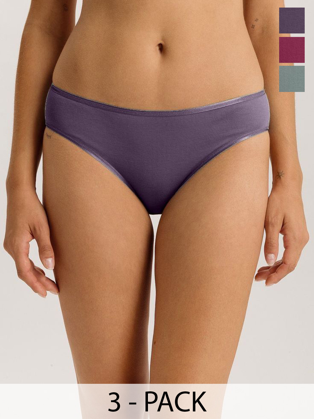 BODYMIST Women Pack of 3 Mid-Rise Hipster Briefs OT PLAIN 3 Pc S