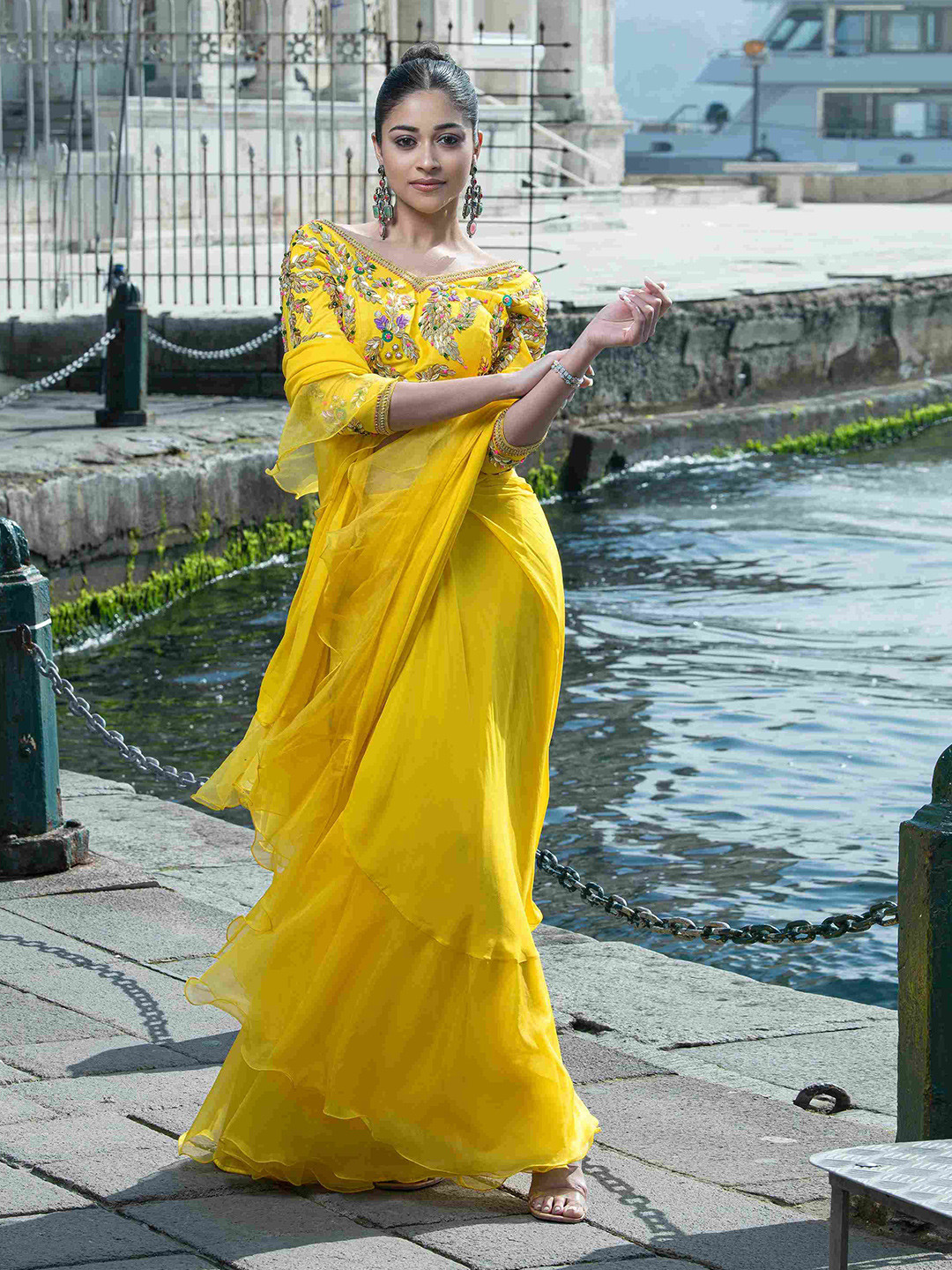 The Front Row Pure Crepe Ready to Wear Saree