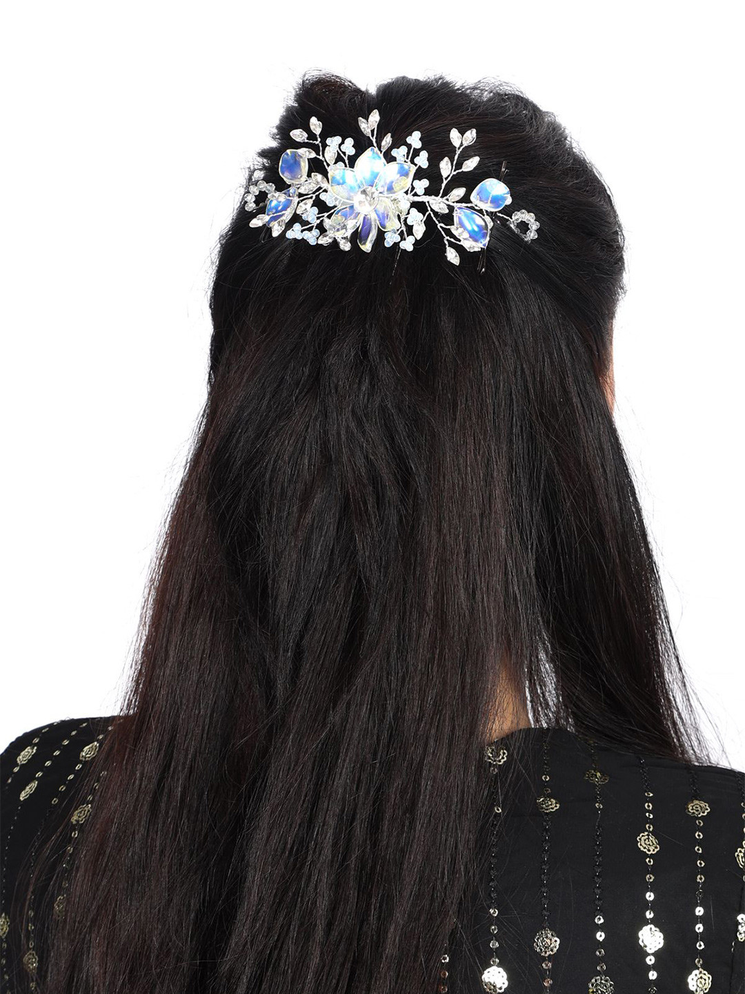 RITZKART Blue Plated Metal Brooch