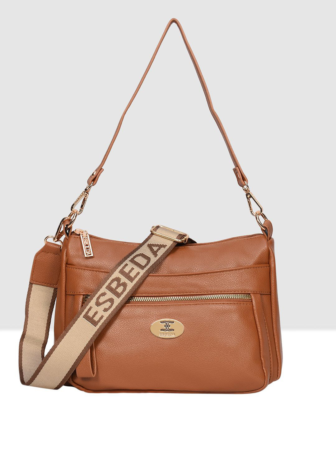 ESBEDA PU Self Design Structured Sling Bag