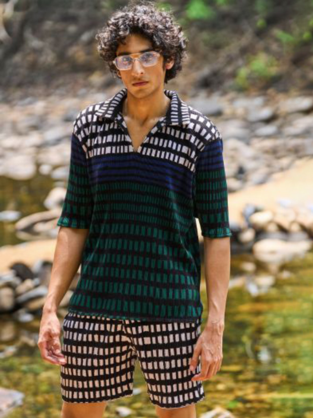 Dash and Dot Pleated Shorts Set