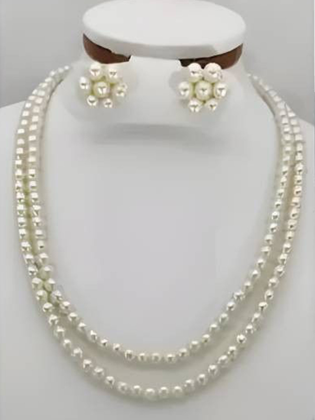 Sangria Set Of 2 Single & Double Line Mala Beaded Jewellery Set