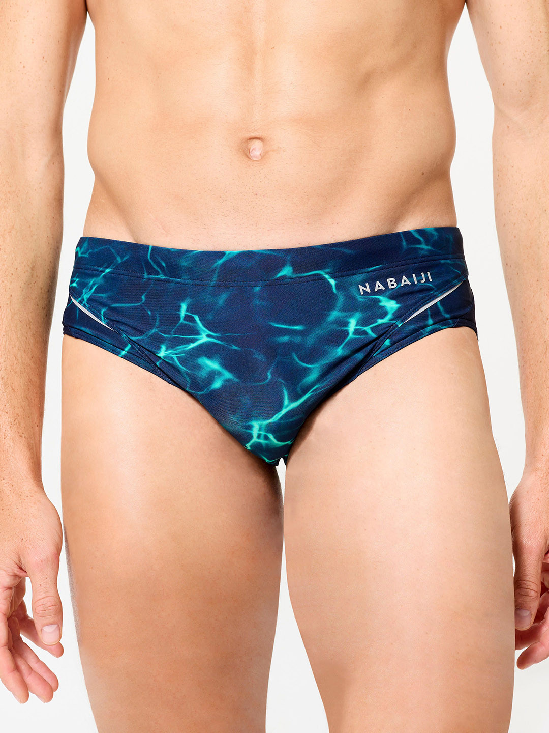 Decathlon Nabaiji Mens Printed Blue Quick-dry Swimming Briefs