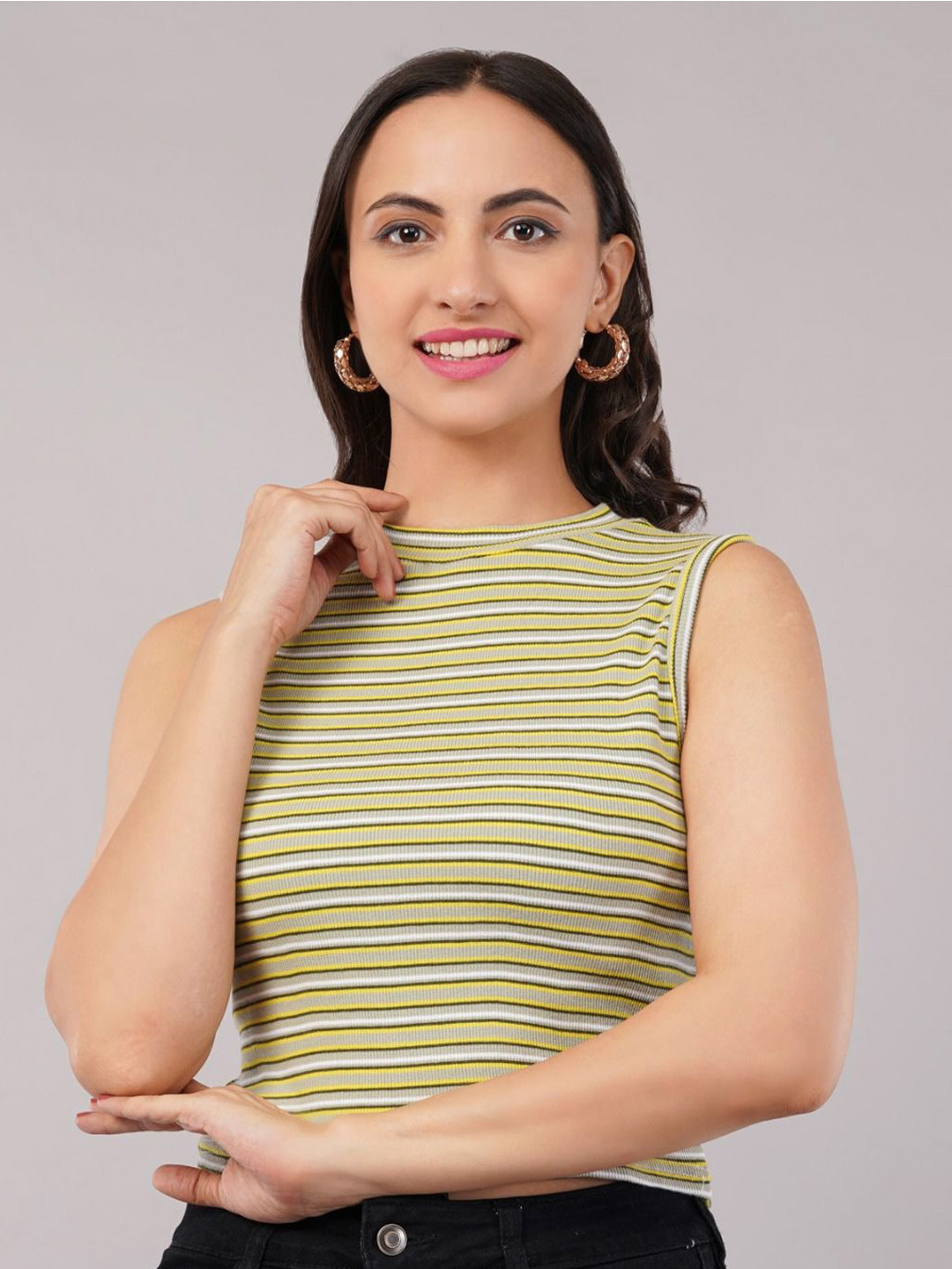 ANBICH DESIGNS Women Striped Tank Top