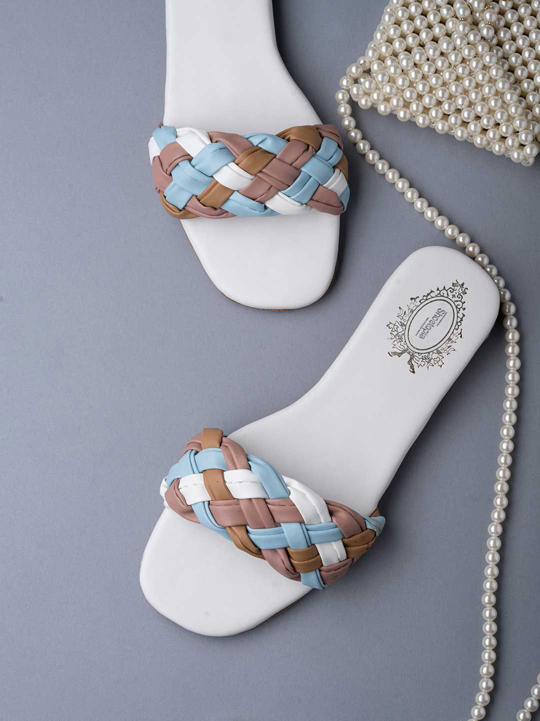Stylestry Women Printed Open Toe Flats