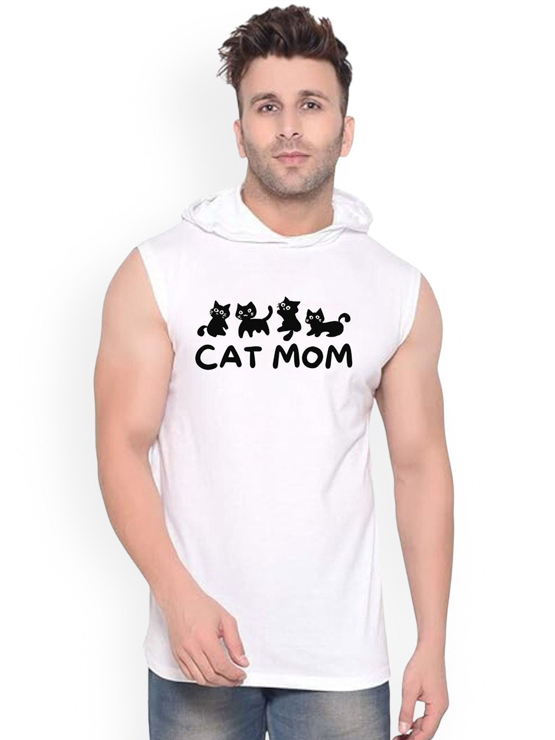 Fashnobic Cat Mom Printed Innerwear Gym Vest