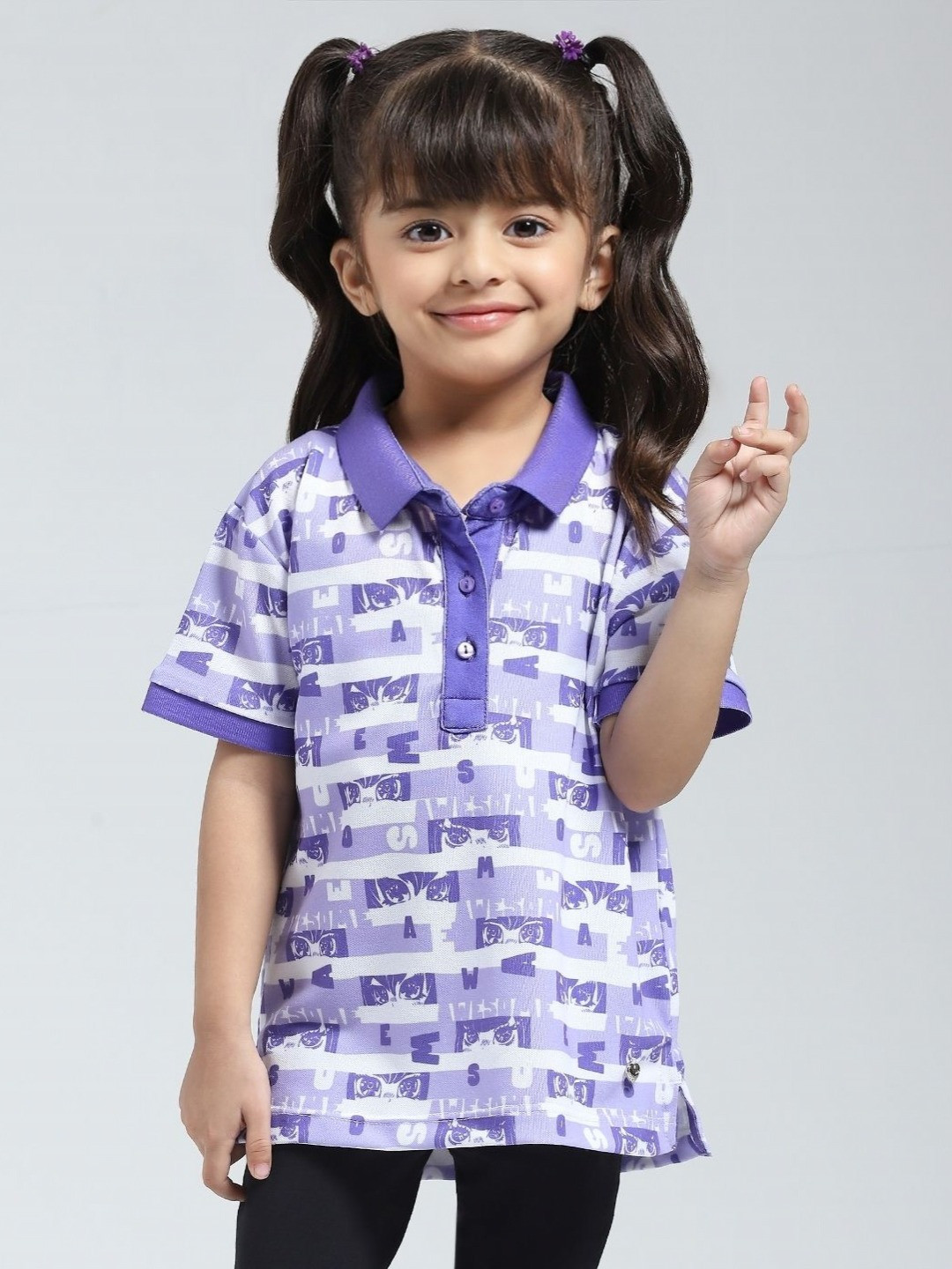 Monte Carlo Girl Printed Polo Collar T-shirt