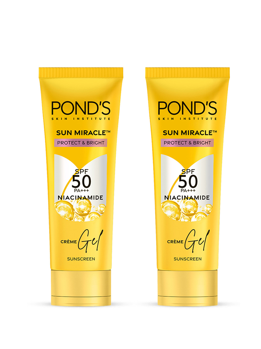 Ponds Set of 2 Protect & Bright Sun Miracle SPF 50 PA+++ Creme Gel Sunscreen - 50 g each