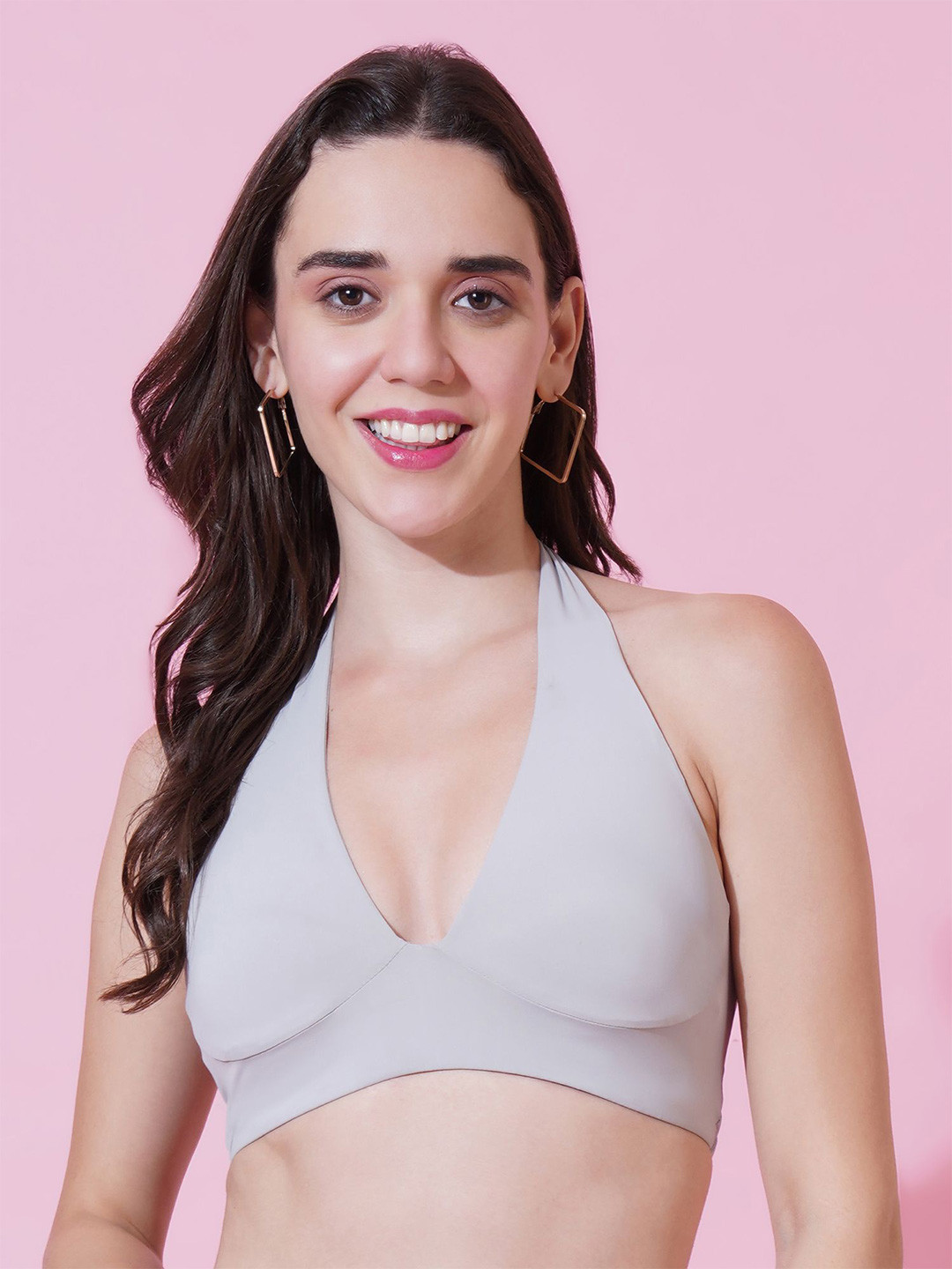 DressBerry Halter Neck Crop Top Bra for All Day Comfort