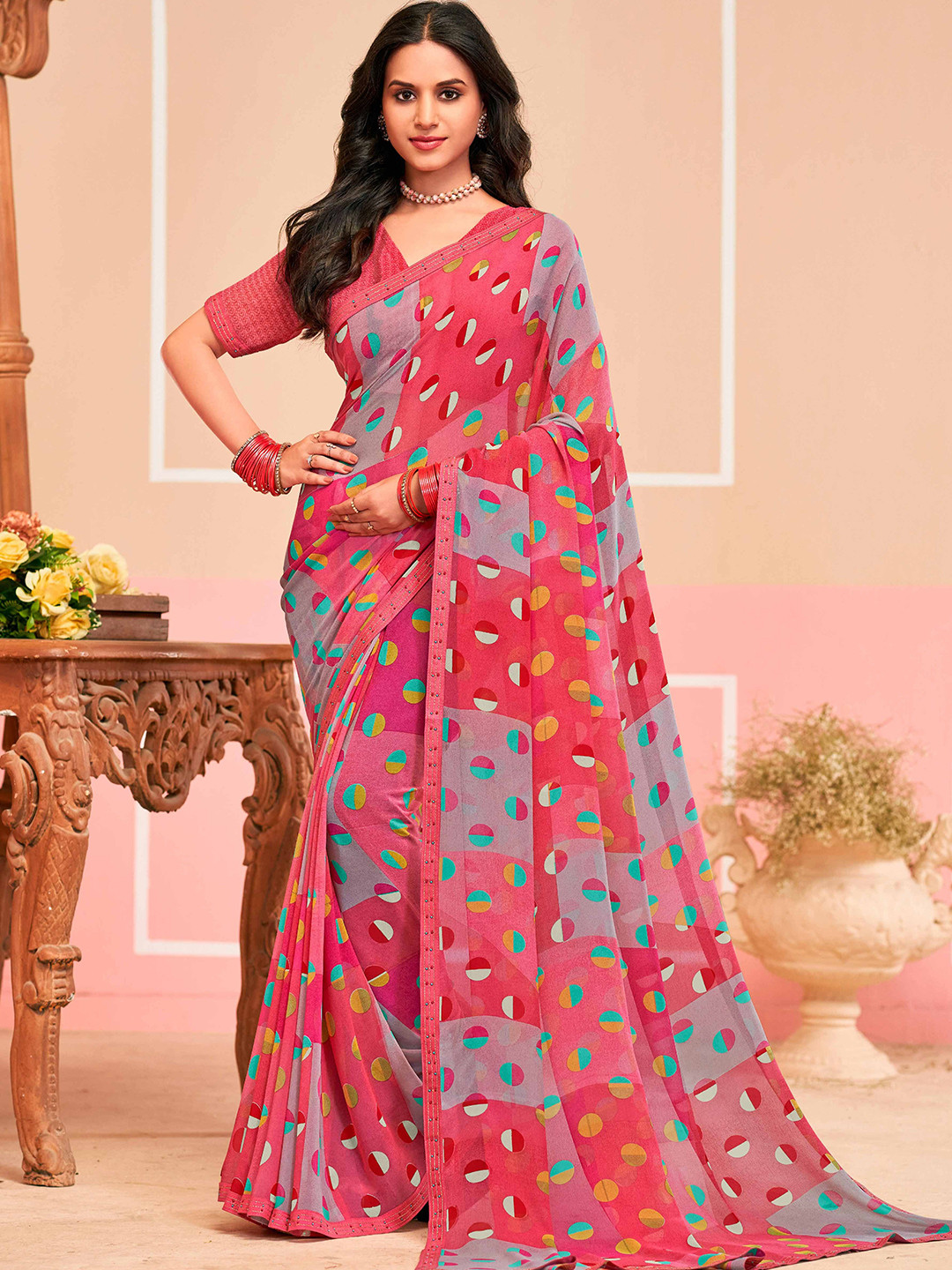 Laxmipati Geometric Printed Saree