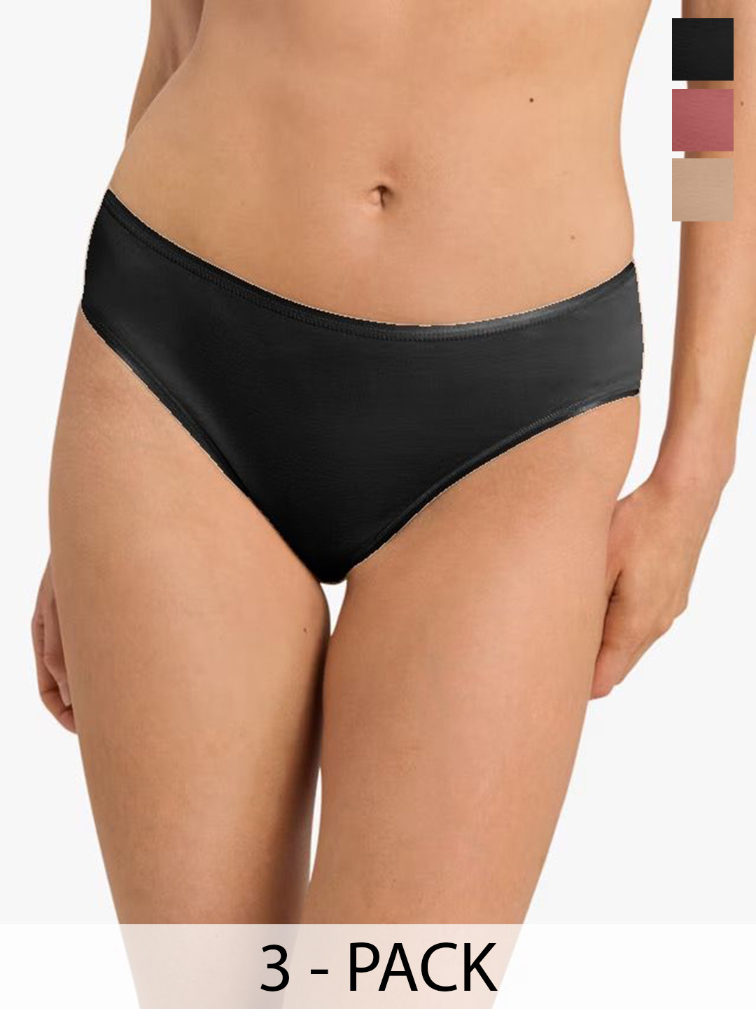 BODYMIST Women Pack of 3 Mid-Rise Hipster Briefs LYCRA 777 3 Pc S