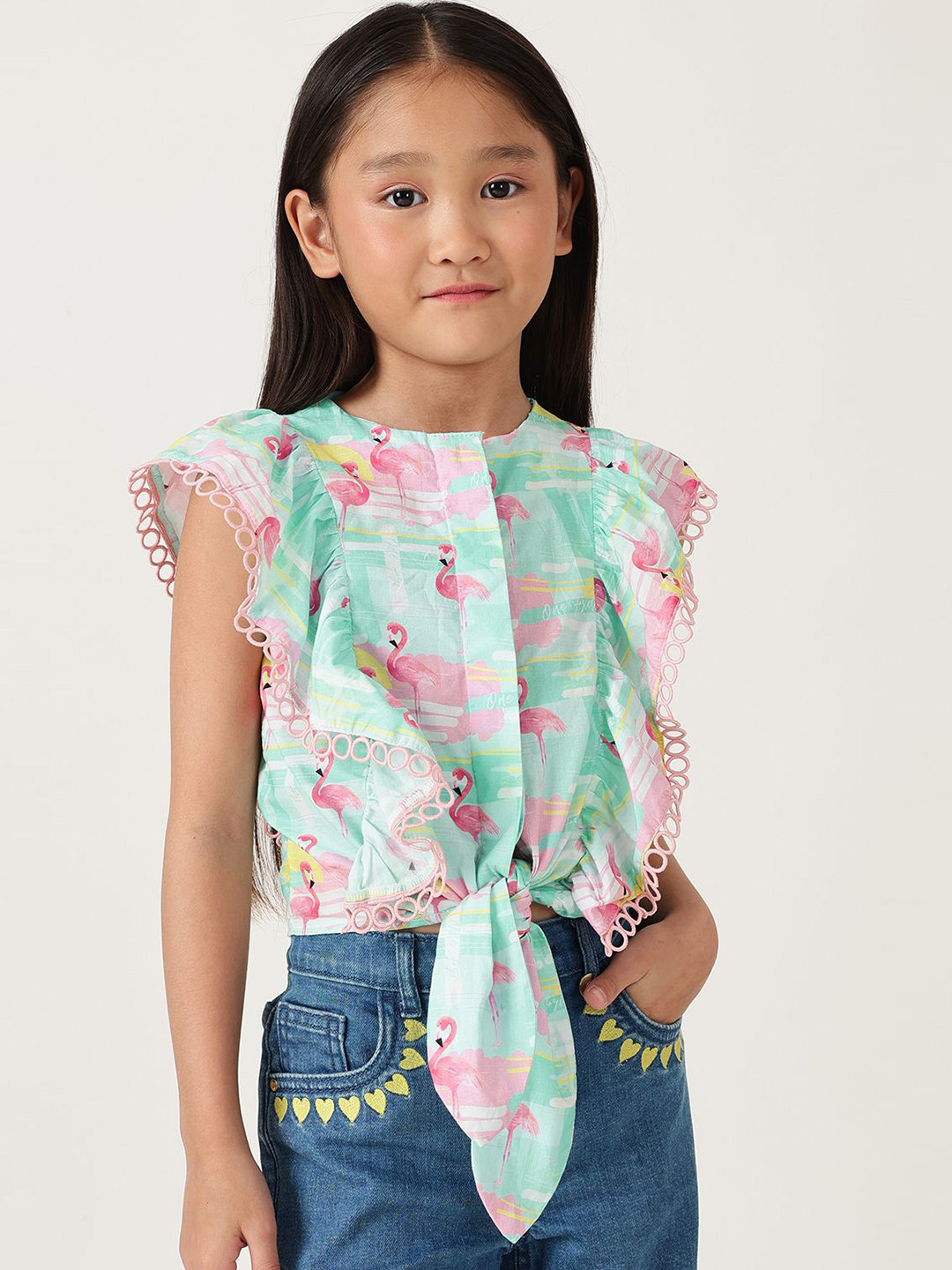 One Friday Girls Multi Animal Printed Top