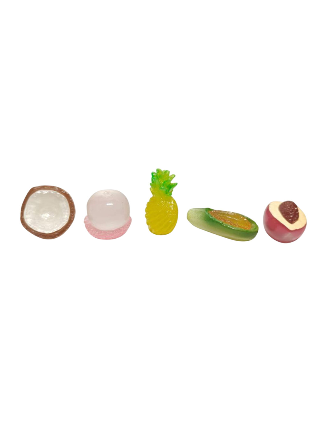Wonderland Set of 5 Yellow & White Mini Fruits