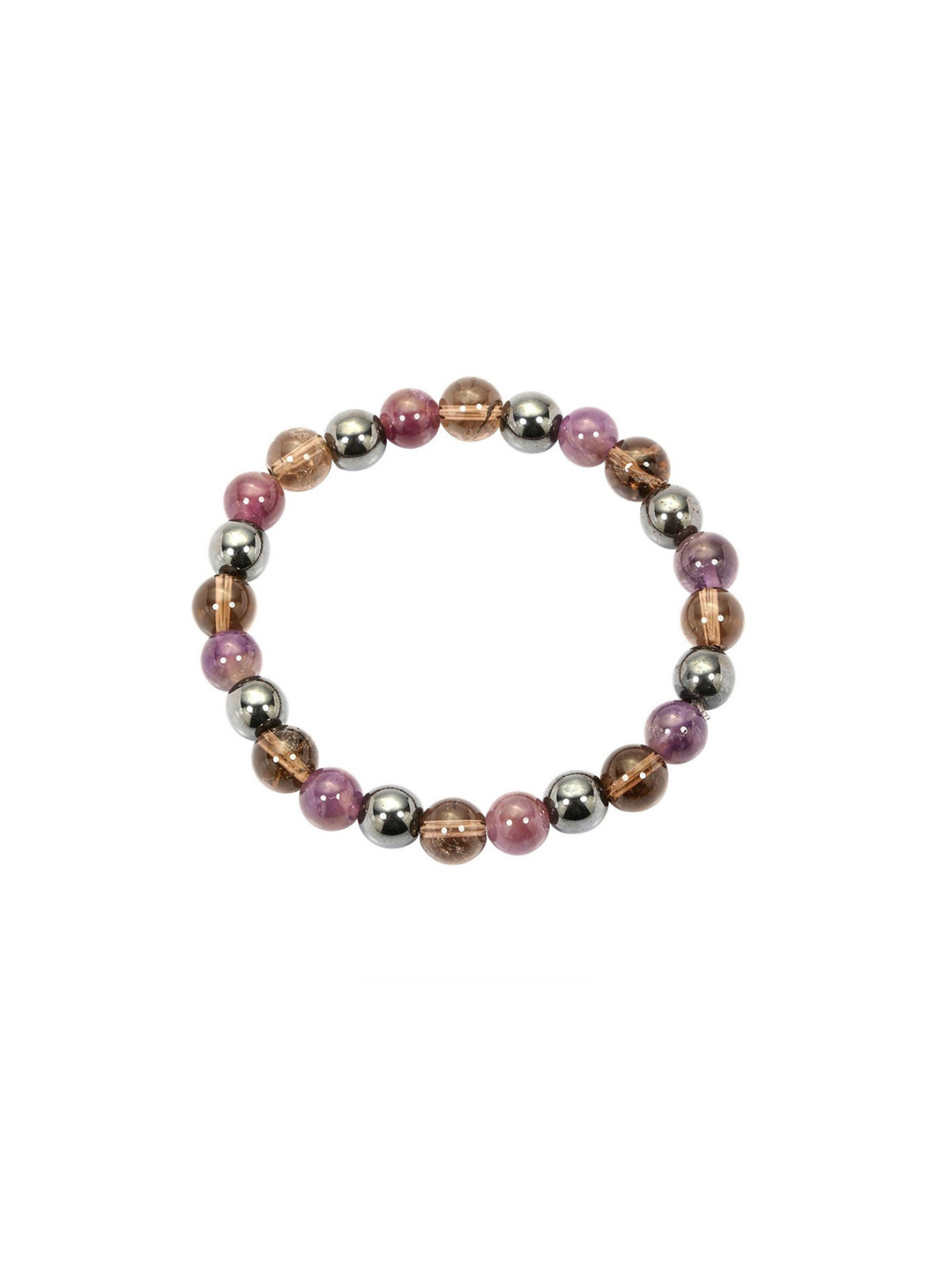 RDK Capricorn Zodiac Leather Amethyst Beaded Elasticated Bracelet