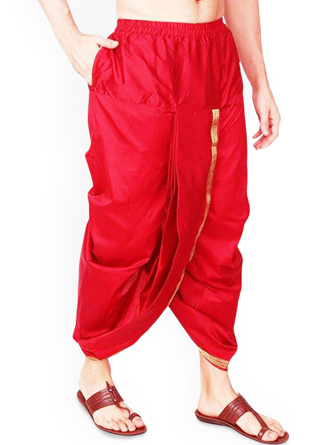RAMESHWARAM FABRICS Men Ready-to-Wear Dhoti with Pocket